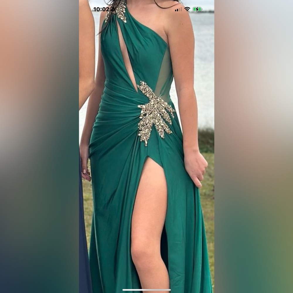 Portia and Scarlet one shoulder keyhole dress size 2..  green